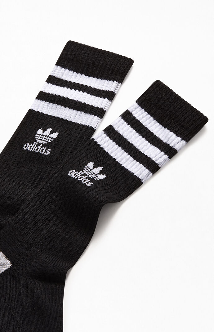 Black & White Recycled Roller Crew Socks
