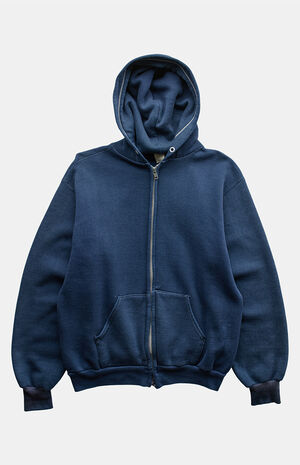 Navy '80s Blank Zip Hoodie image number 1
