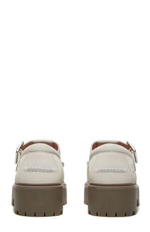 Women's Natural Nubuck Stone Street Buckle Mary Jane Shoes image number 5