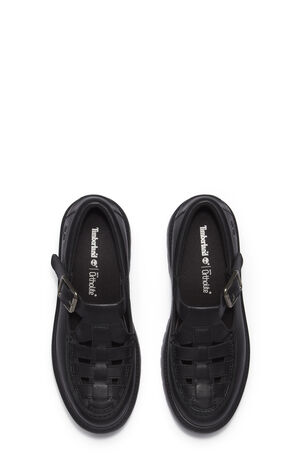 Women's Black Stone Street Buckle Mary Jane Shoes image number 2