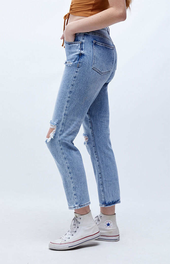 navy blue mom jeans