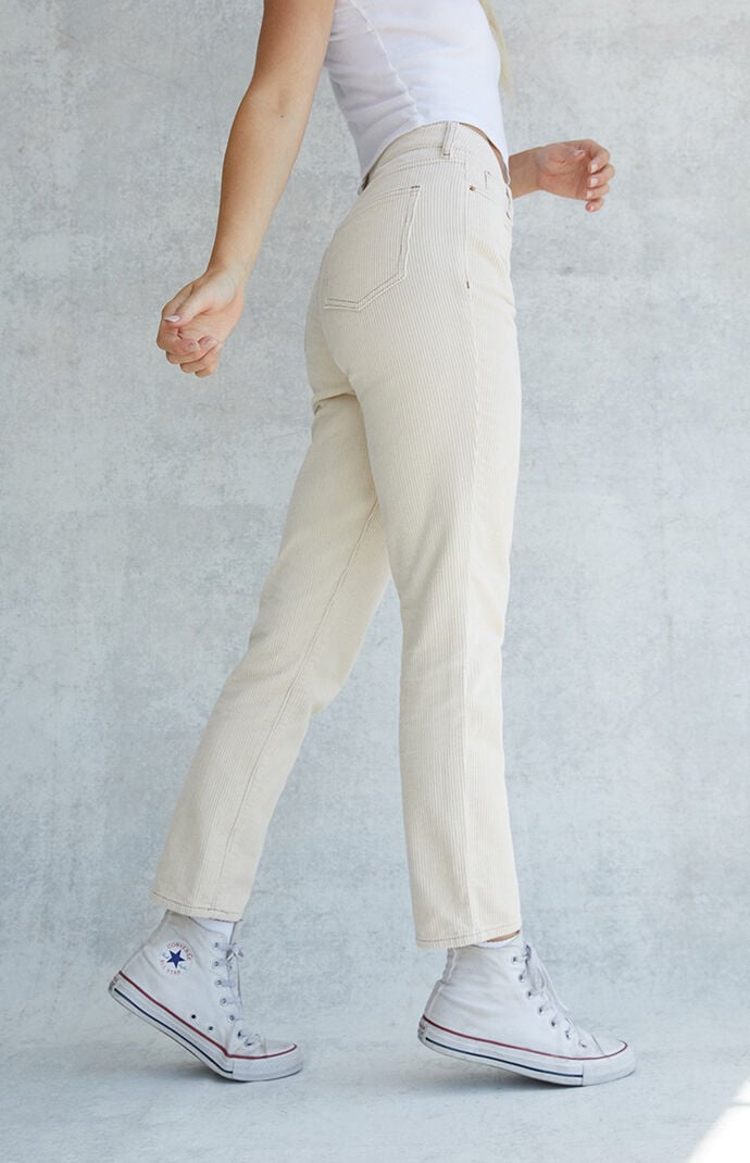 White corduroy sales mom jeans