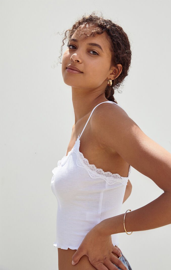 V-Neck Lace Cami Tank Top
