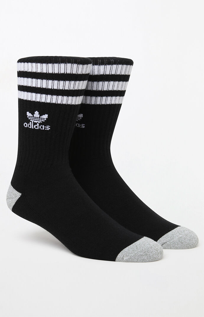 Roller Black & White Crew Socks