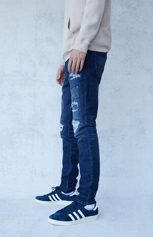 Eco Dark Indigo Stacked Skinny Jeans image number 3