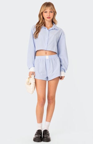 Lea Cropped Button Up Shirt image number 3