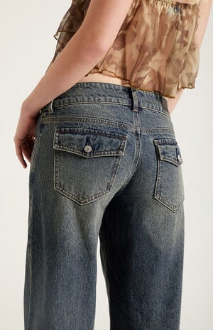 Zoe Low Rise Girlfriend Jeans Dark Blue image number 5