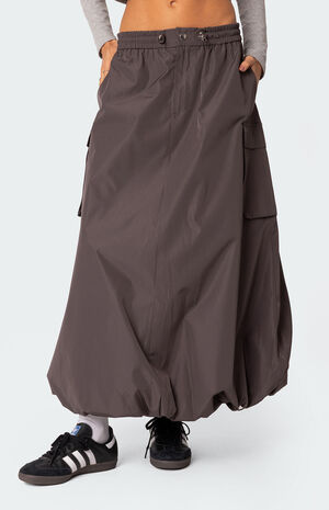 Bubble Cargo Nylon Maxi Skirt image number 1