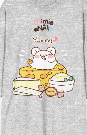Mimi & Neko Nezu Eating Long Sleeve T-Shirt image number 2