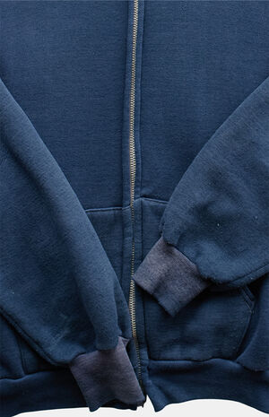 Navy '80s Blank Zip Hoodie image number 4
