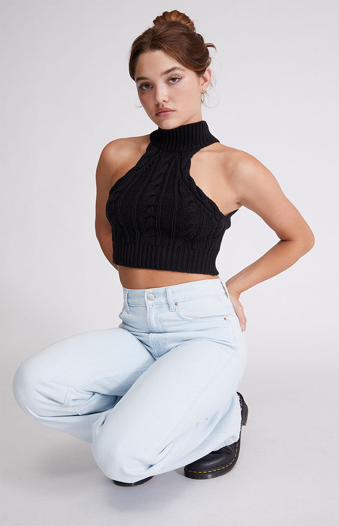 Kendall & Kylie Halter Cable Knit Tank Top | PacSun
