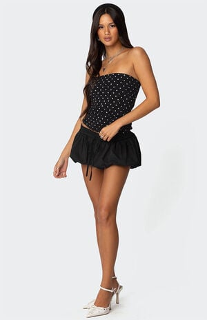 Polka Dot Built in Bra Tube Top image number 5