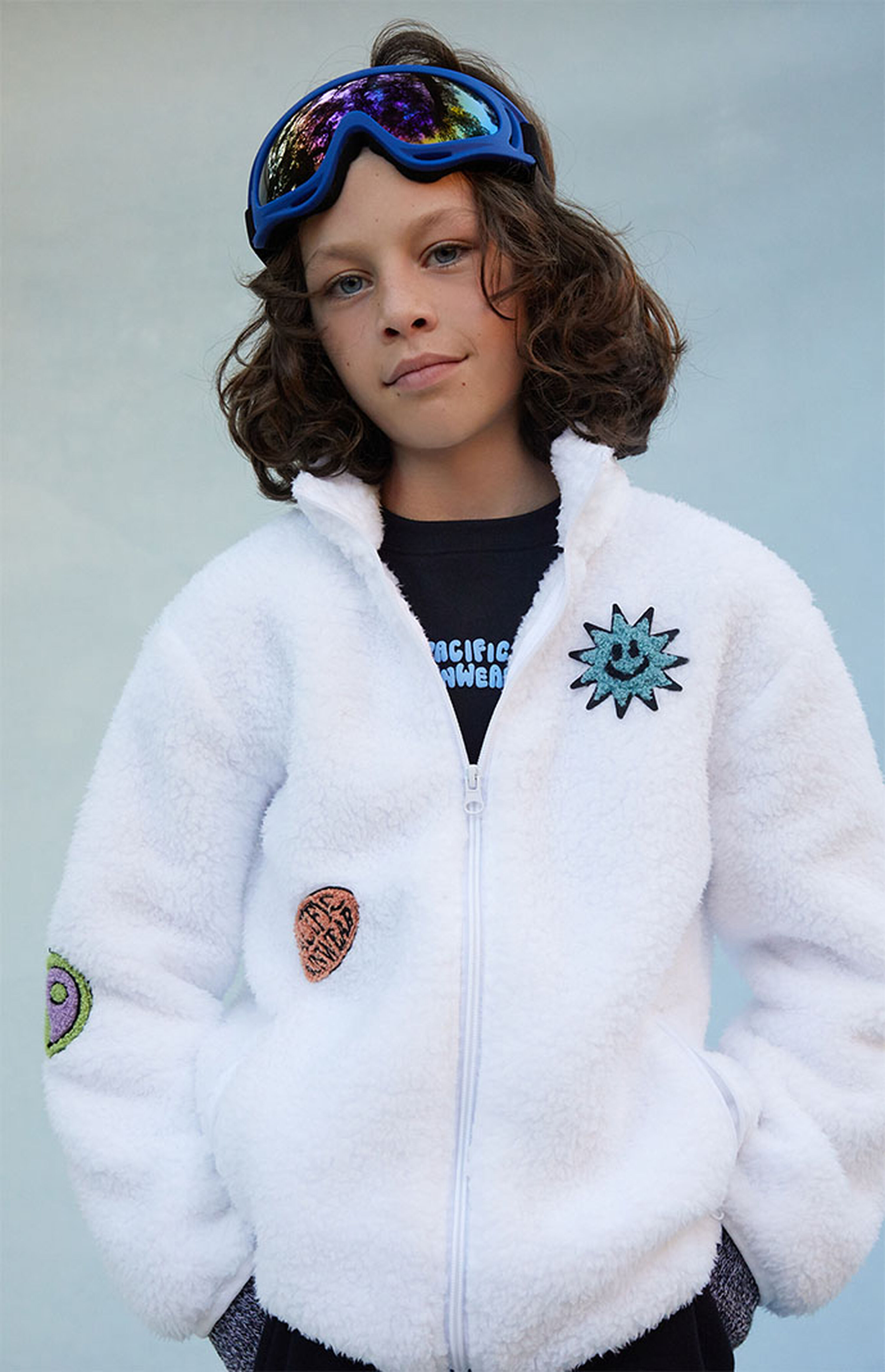 PacSun Kids Patches Sherpa ZipUp Jacket PacSun