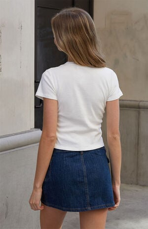 Dark Blue Agatha Denim Mini Skirt image number 4