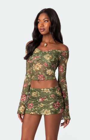 Orchard Printed Sheer Lace Top image number 4