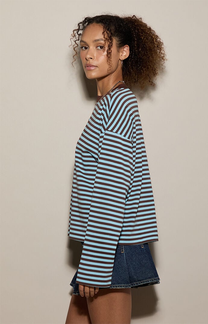 Pacsun Drew Striped Boxy Long Sleeve T-Shirt