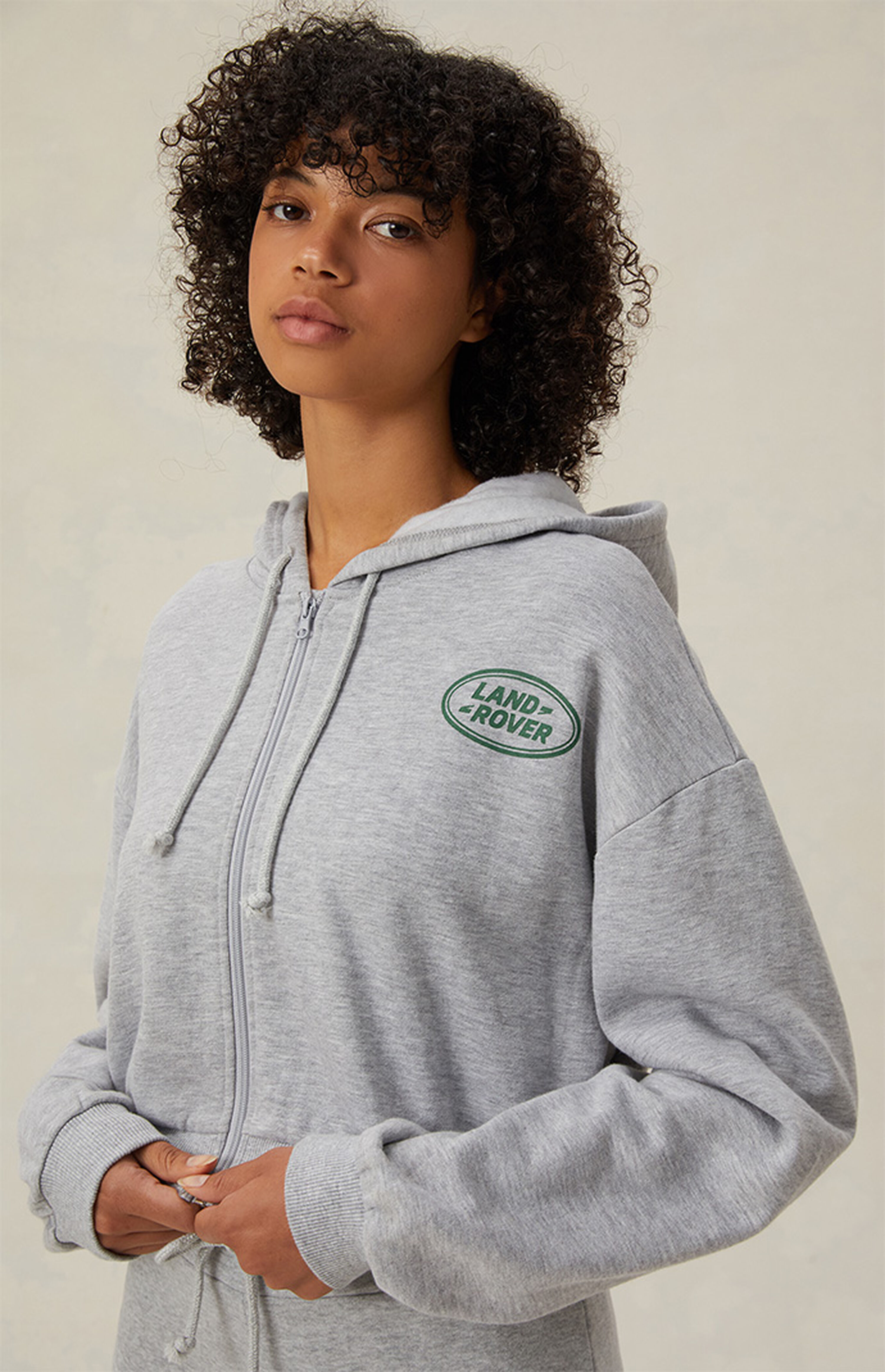 Cropped zip up hoodie pacsun Clearance