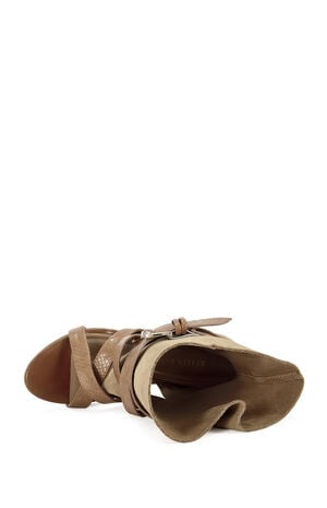 Women's Rothko Camel Belted Wedge Sandals image number 4