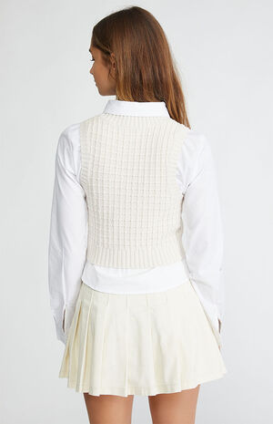 Waffle Knit Sweater Tank Top image number 4