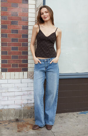 Brown Amara Lace Tank Top image number 4