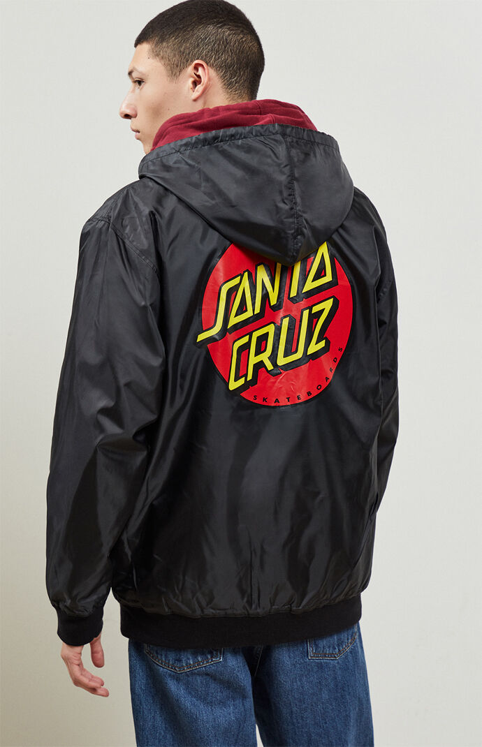 Dot Hooded Zip-Up Windbreaker