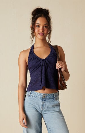 Isabel Floral Crochet Halter Top