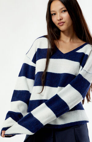 Striped V-Neck Sweater image number 2
