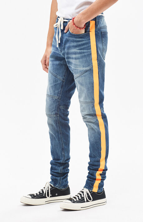 black ripped moto jeans