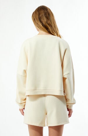 Cream Logo Fleece Sweat Shorts image number 4