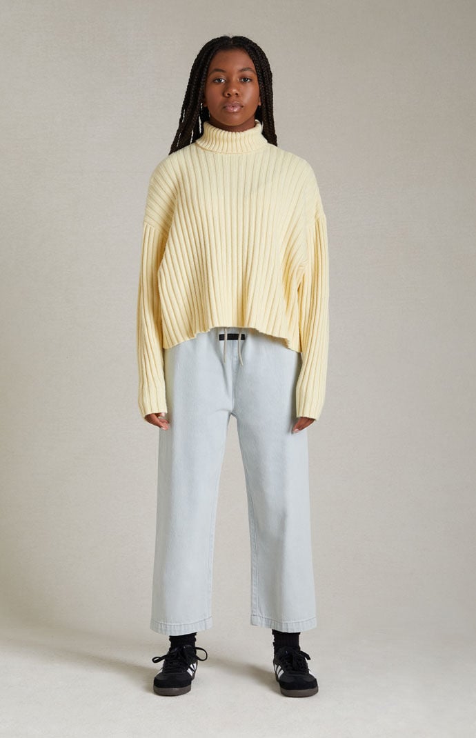 Fear of God Essentials Kids Garden Yellow Turtleneck Sweater PacSun