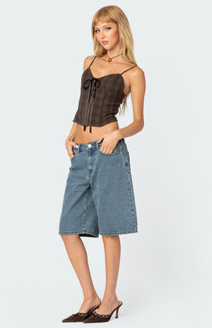 Plaid Lace Up Corset image number 2