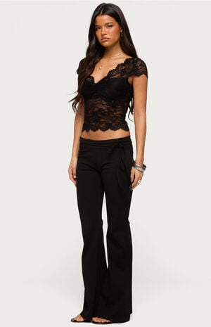 Junipar Waist Tie Flared Pants image number 4