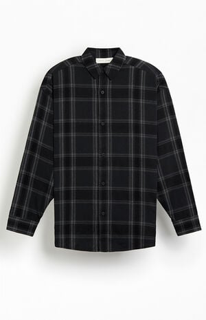 Vintage Black Flannel Button Up Long Sleeve Shirt image number 2