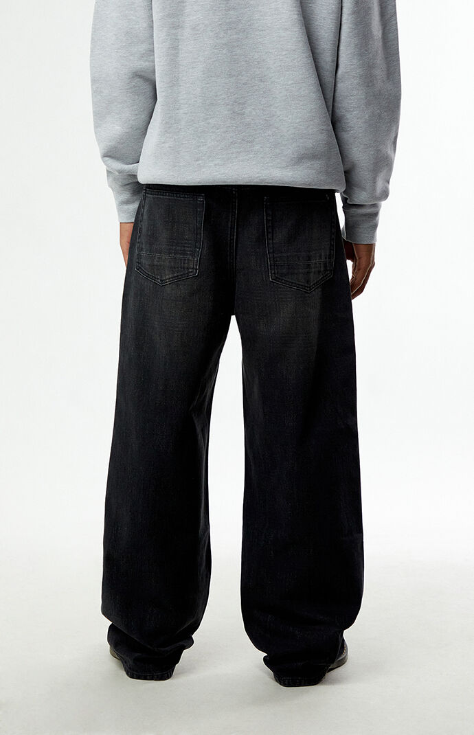 Pacsun Blake Extreme Baggy Jeans Plaid Washed Dark Gray | Pacsun