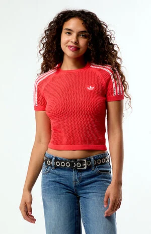 Knit Crochet Short Sleeve Top image number 2