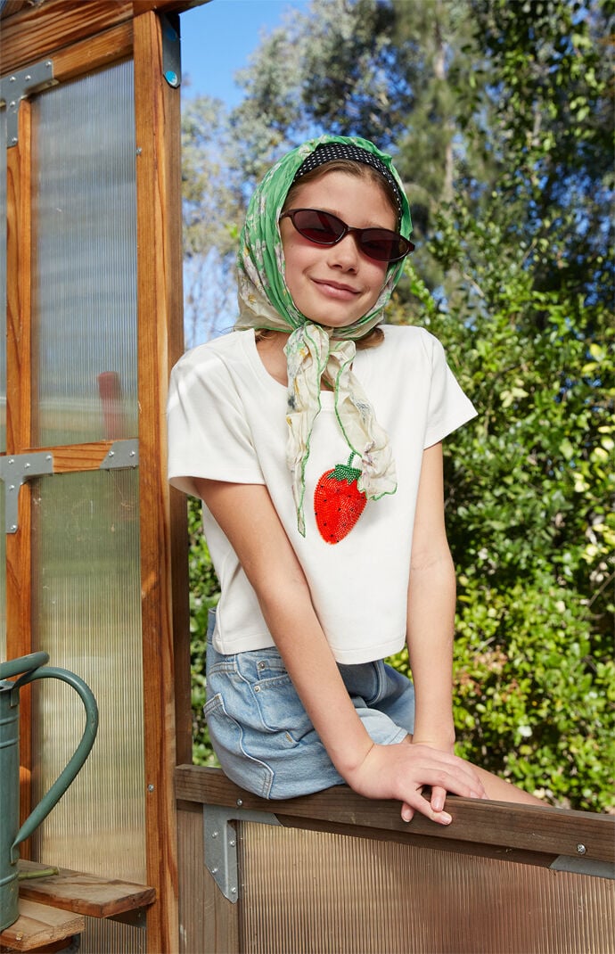 Pacsun Kids StrawberryÂ Embellished Skimmer T-Shirt