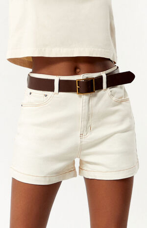 Sand Classic High Waisted Denim Shorts image number 2