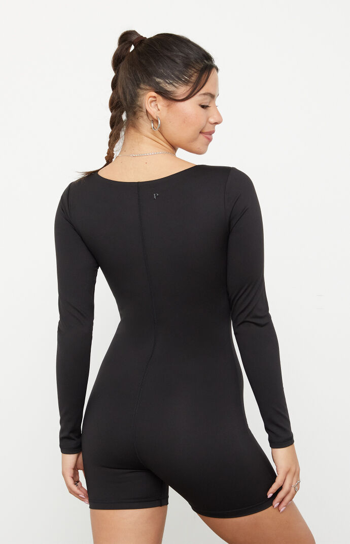 PAC WHISPER Active Black Cindee Long Sleeve Short Onesie