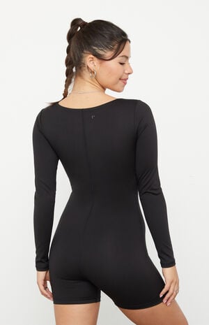 PAC WHISPER Active Black Cindee Long Sleeve Short Onesie image number 4