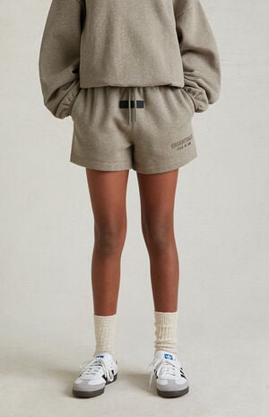 ESSENTIALS Heather Grey Sweat Shorts image number 3
