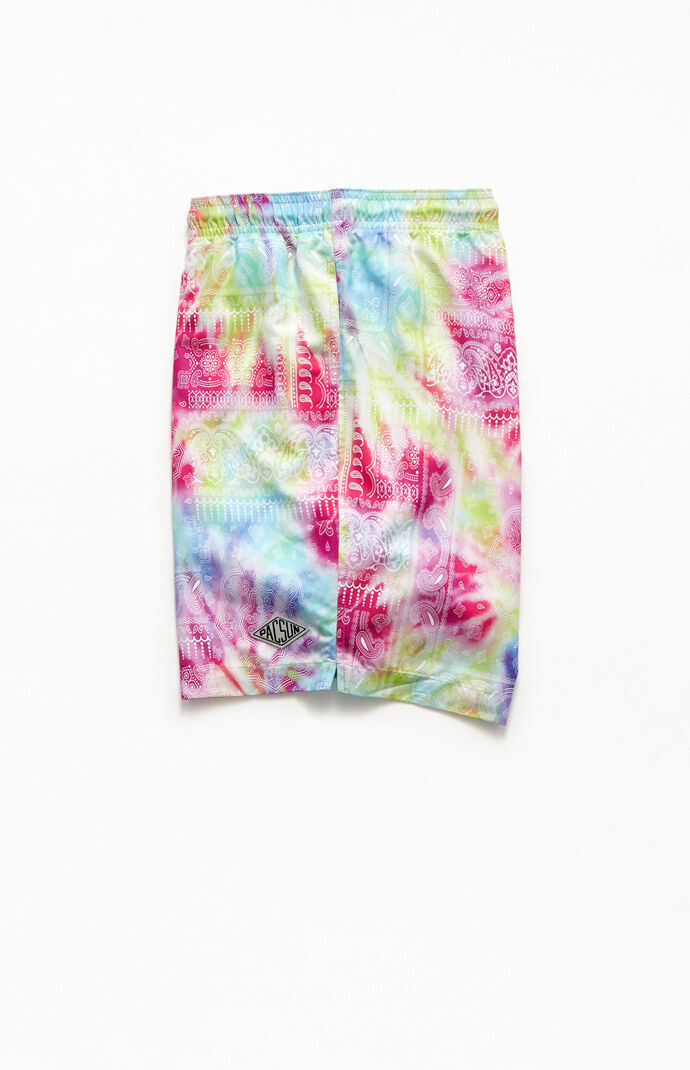 Dye Effect Paisley 17" Swim Trunks