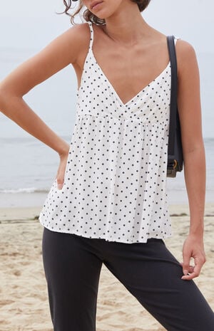 White Polka Dot Edith Tank Top image number 2