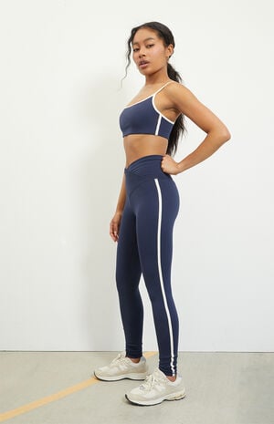 PAC WHISPER Active Navy Side Tracked Yoga Pants