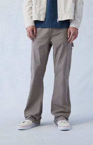 Eco Stretch Canvas Khaki Slim Bootcut Pants image number 1