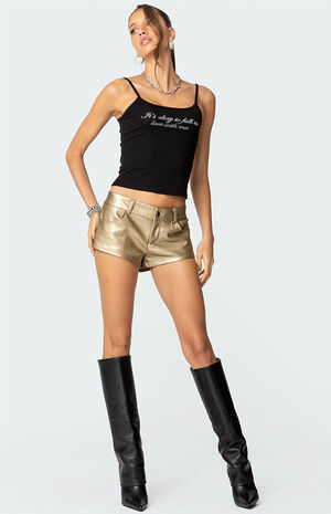 Melodi Faux Leather Micro Shorts image number 5