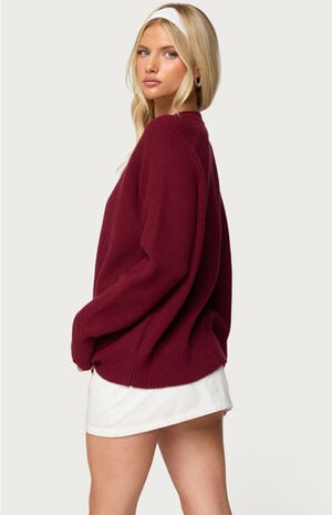 Lavonne Oversized Knit Raglan Sweater image number 3