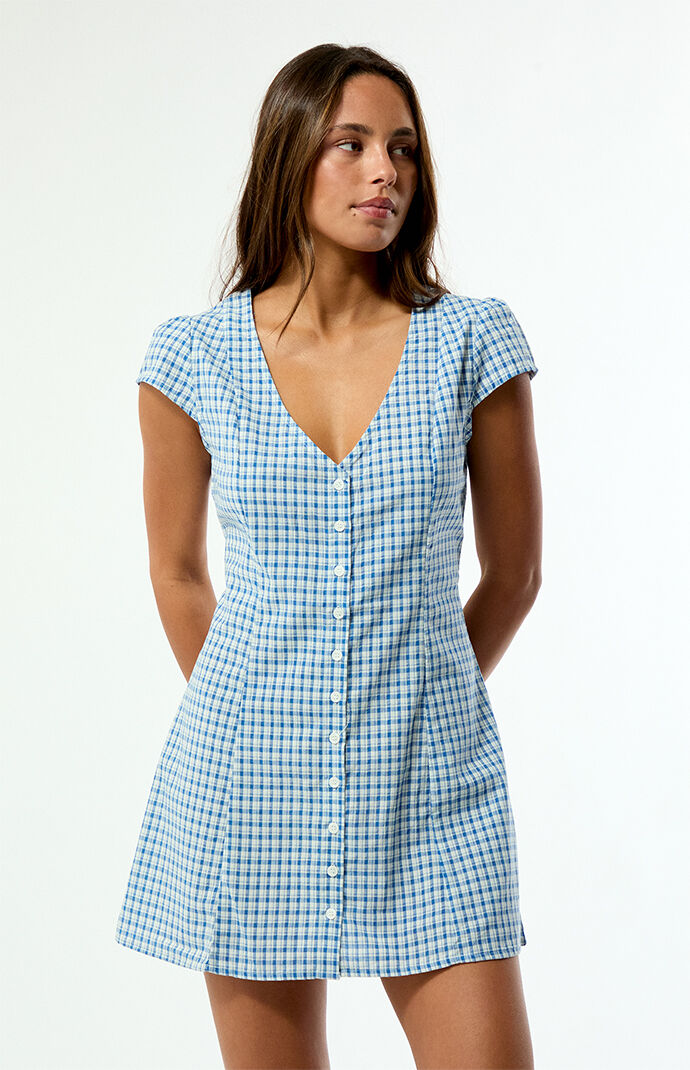 Rhythm Lola Gingham Cap Sleeve Mini Dress