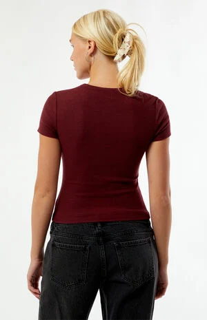 Marci Waffle Knit Crew Neck T-Shirt image number 4