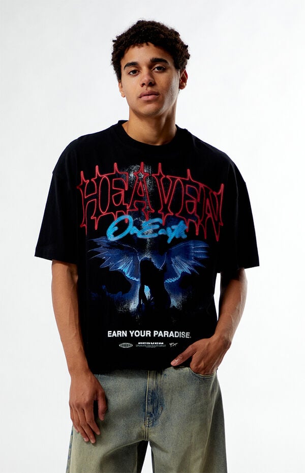 Pacsun Heaven On Earth Cropped Boxy T-Shirt