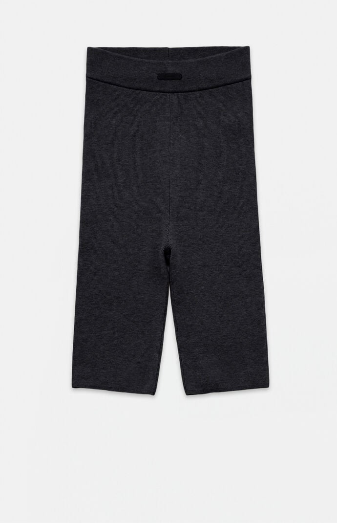 Fear of God ESSENTIALS Women's Vintage Black Ribbed Knit Biker Shorts